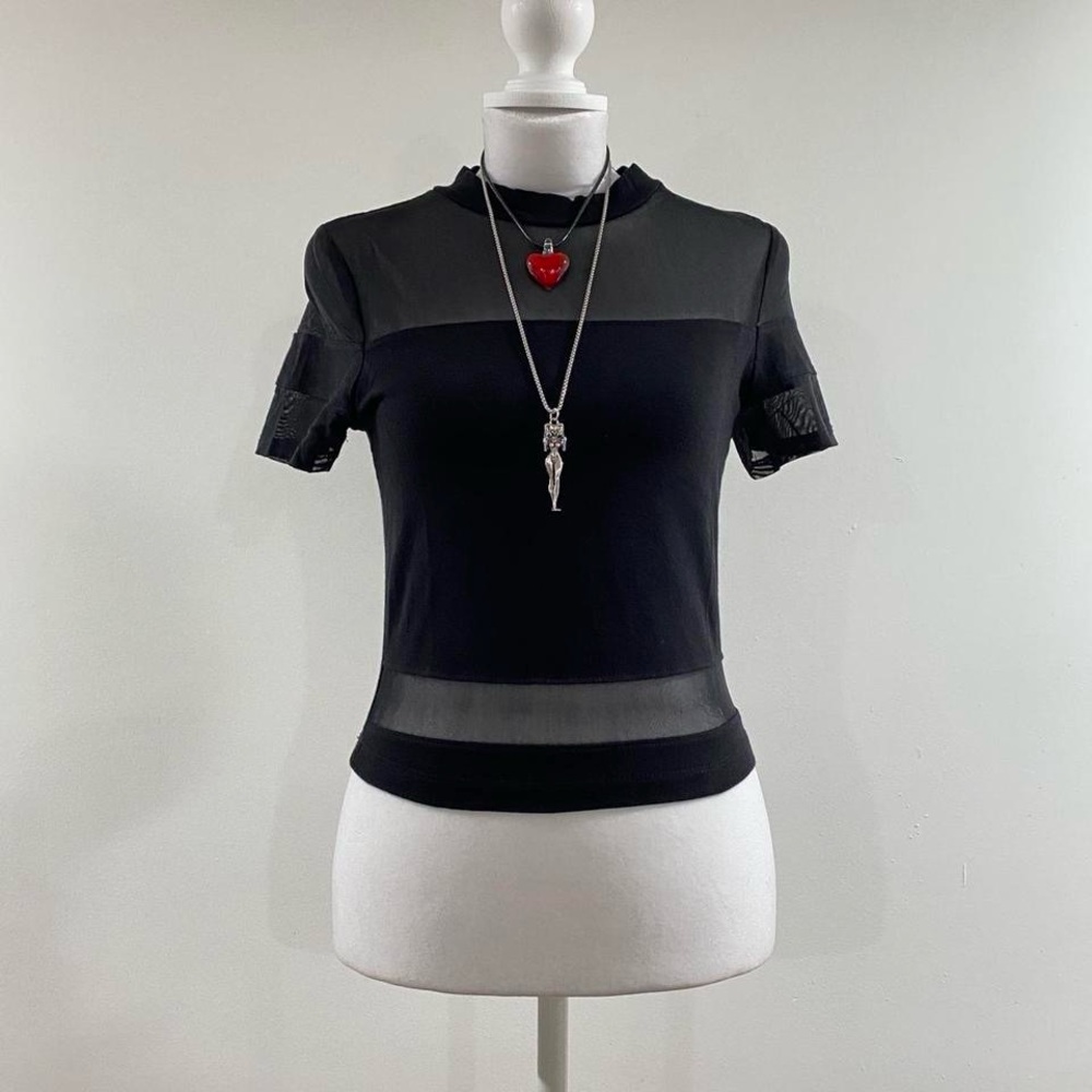 5/$25 Black Sheer Panel Top